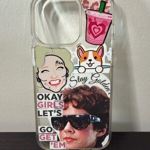 iPhone 14 Pro Clear Phone Case with Fun Stickers